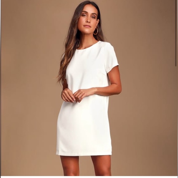 Lulus Ivory Shift Dress - Picture 1 of 10